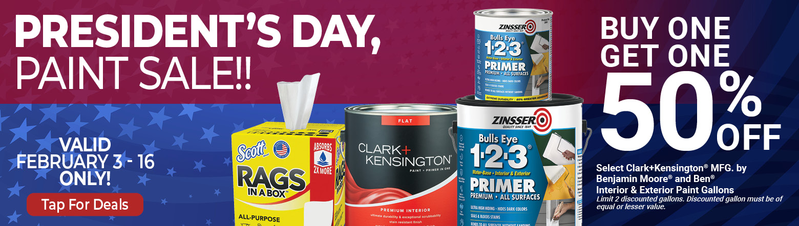 President's Day Paint Sale Header