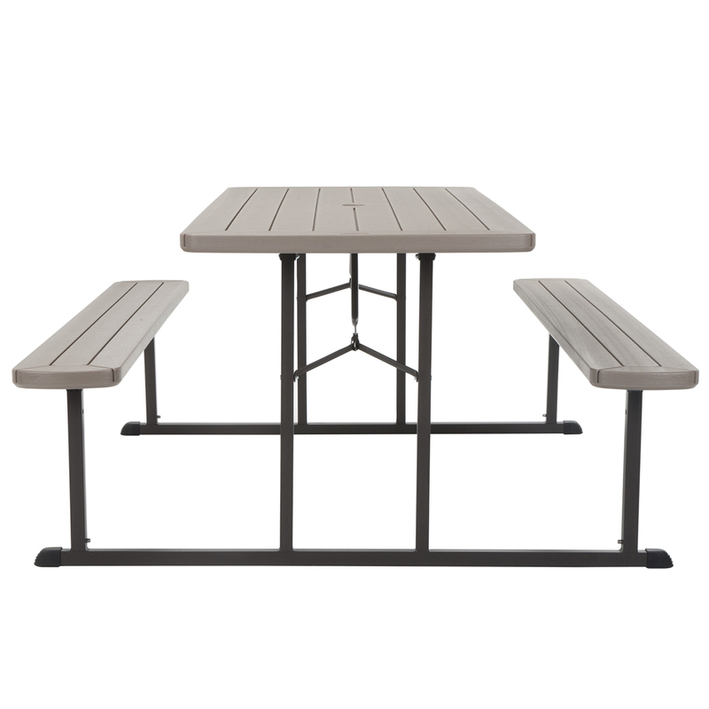 Cosco 72" Plastic Brown Rectangular Foldable Picnic Table