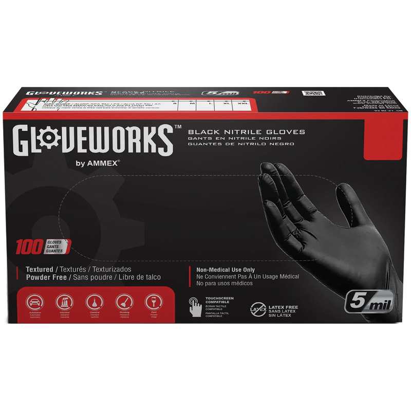 GloveWorks™ By Ammex® Black Nitrile Gloves, 100 Ct.