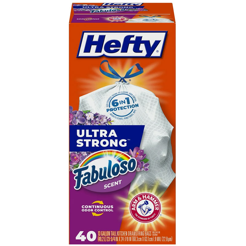13 Gal. Hefty® Ultra Strong™ Fabuloso® Scent Tall Kitchen Drawstring Bags, 40/Pk.
