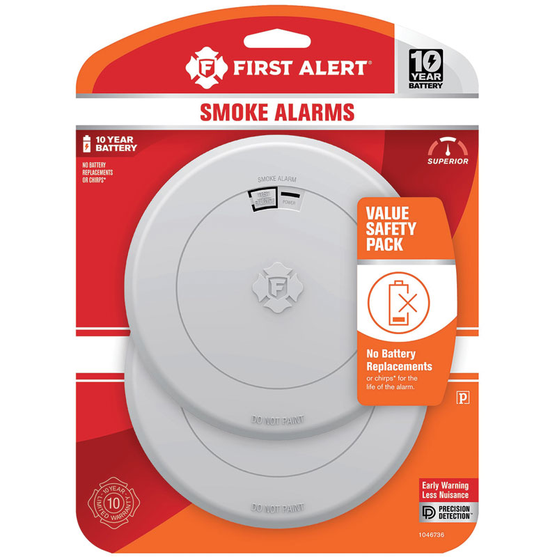 2/Pk. First Alert® Photoelectric Smoke Alarms