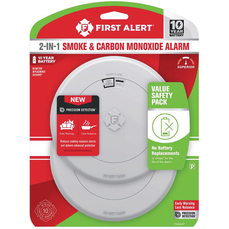 2/Pk. First Alert® 2-In-1 Smoke & Carbon Monoxide Alarm