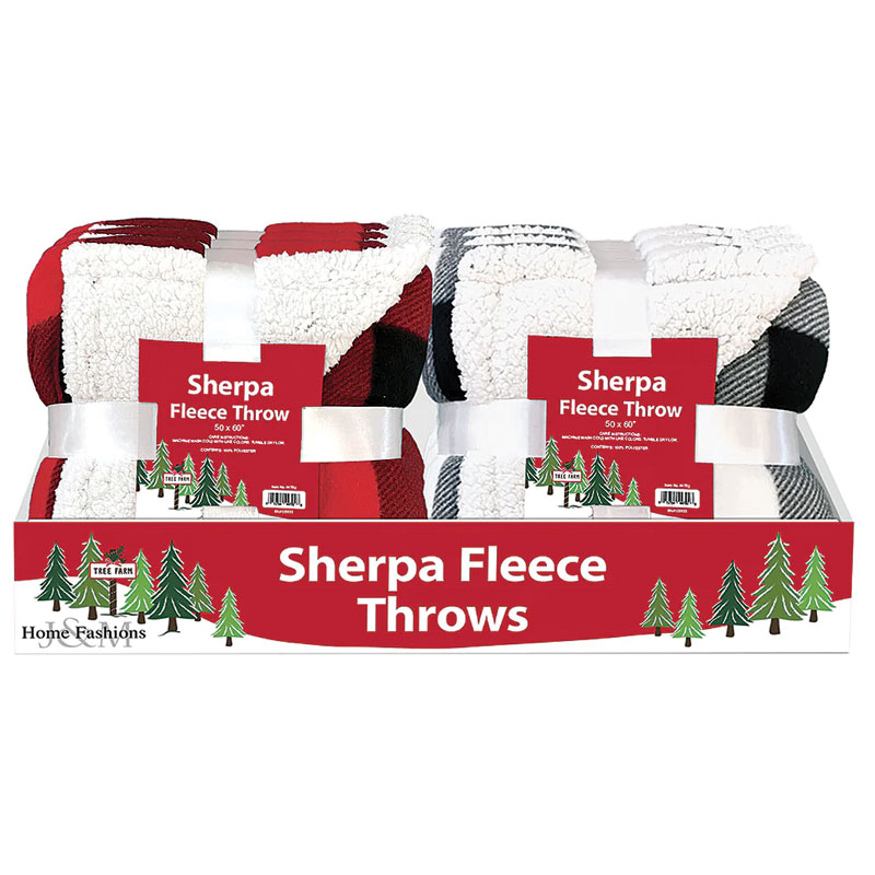JM Home Fashions Sherpa Fleece Throws