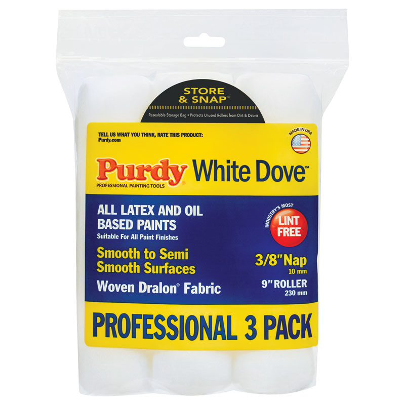 Purdy® 9x3/8" White Dove Roller Covers, 3/Pk.