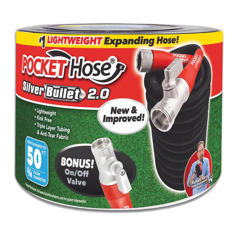 Pocket Hose® 50' Silver Bullet® 2.0 Expanding Garden Hose