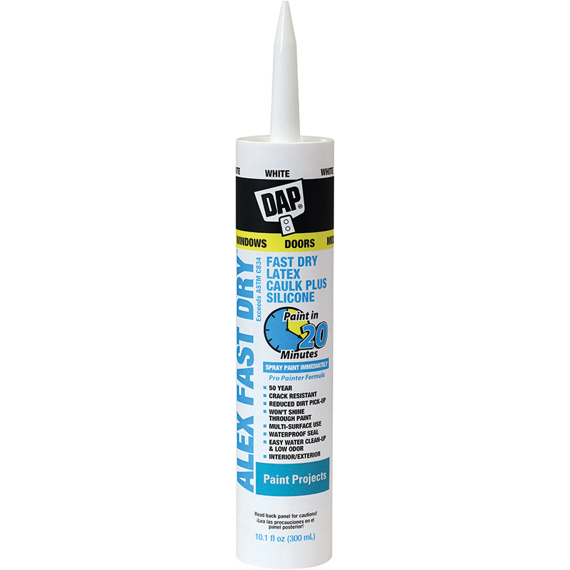 DAP® ALEX® Fast Dry Acrylic Latex Caulk Plus Silicone, 10.1 Oz.
