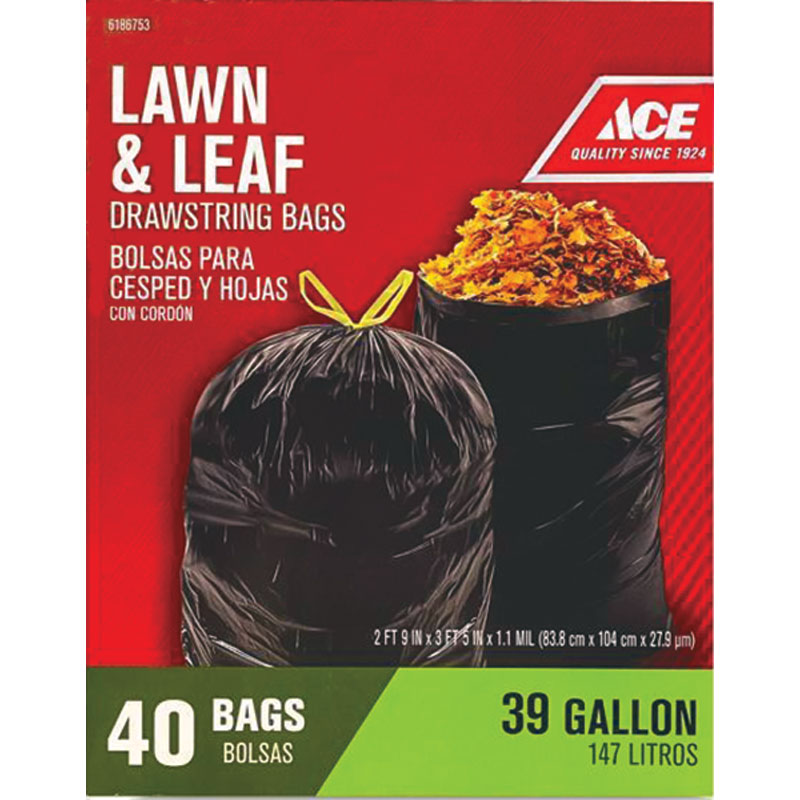 39 Gal. Ace® Lawn & Leaf Drawstring Bags, 40/Ct.