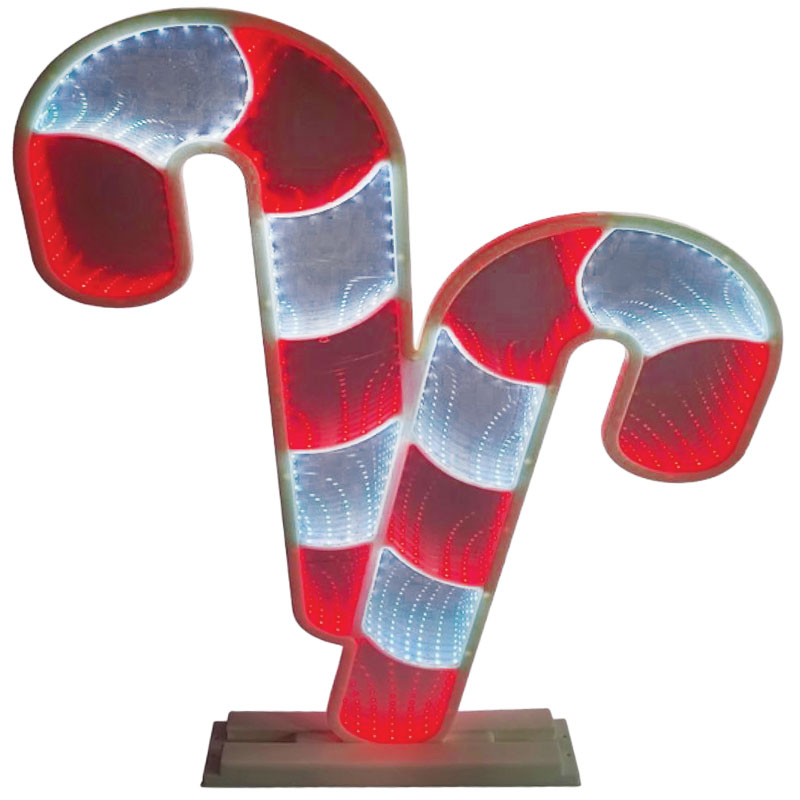 30" LED Infinity Candy Cane Yard Decor