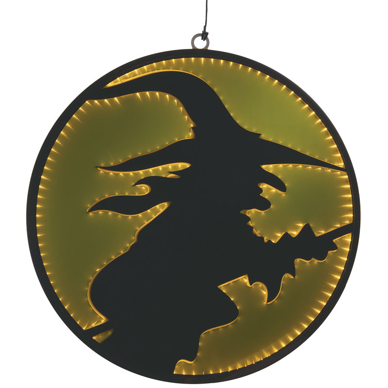 23" LED Witch Infinity Light Halloween Hanging Decor