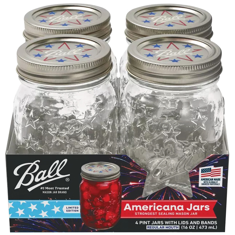 Ball Regular Mouth Canning Jar 16 Oz., 4 pk
