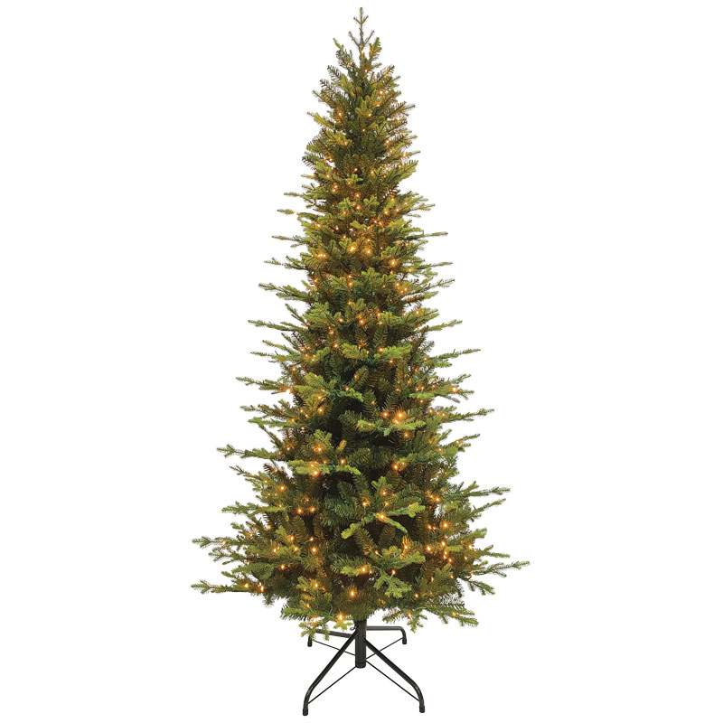 7.5' Holiday Bright Cascading Color Changing LED Light Slim Easton Spruce Christmas Tree