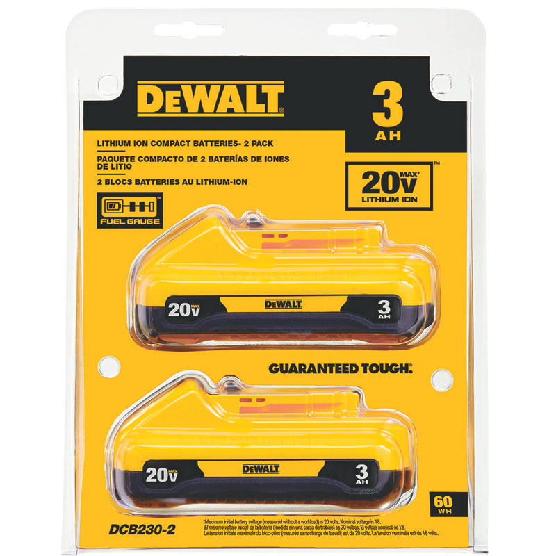 2 Pk. DEWALT® 20V MAX Lithium-Ion Batteries
