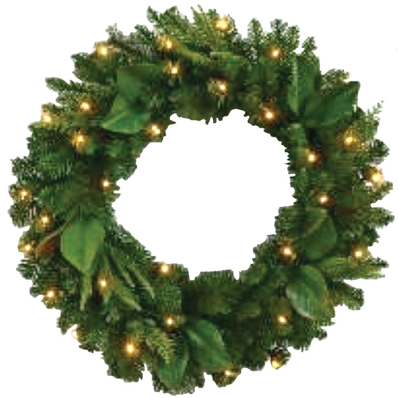 30" Celebration LED Prelit Battery Operated Decorated Wreath