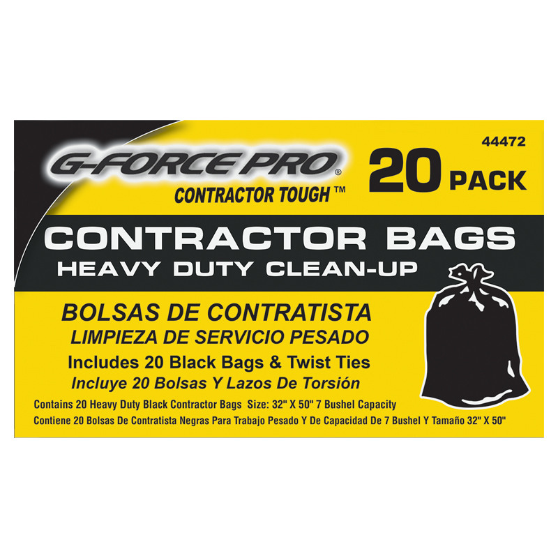 G-Force® Contractor Tough™ Heavy Duty Clean-Up Bags, 20 Pk.