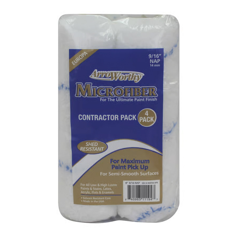 ArroWorthy Microfiber Paint Roller Cover, 4/Pk.