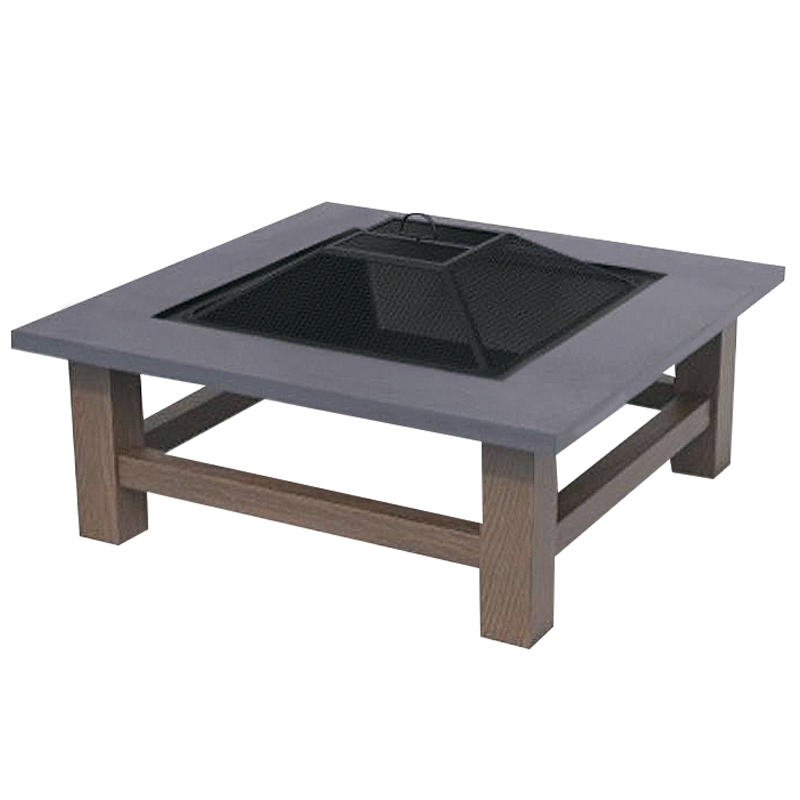 34" Steel Modern Square Wood Fire Pit