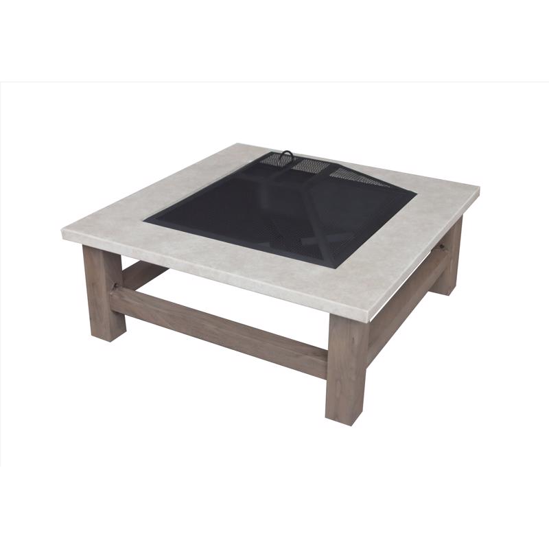 34" Steel Modern Square Wood Fire Pit