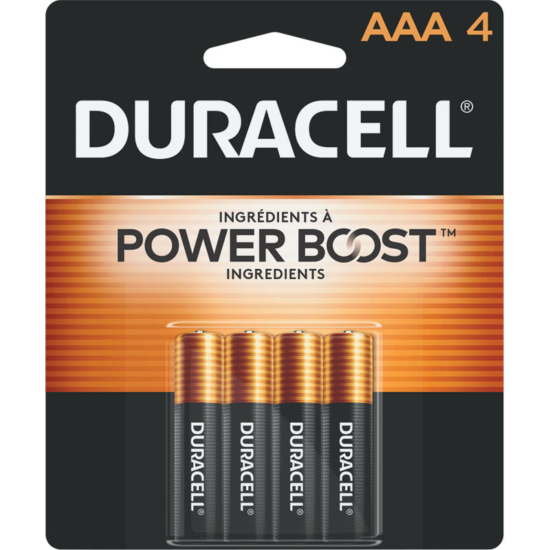 Duracell® AAA Coppertop Alkaline Battery, 4/Pk.