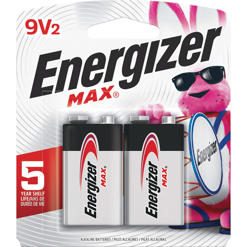 Energizer Max® 9-Volt Alkaline Batteries, 2/Pk.