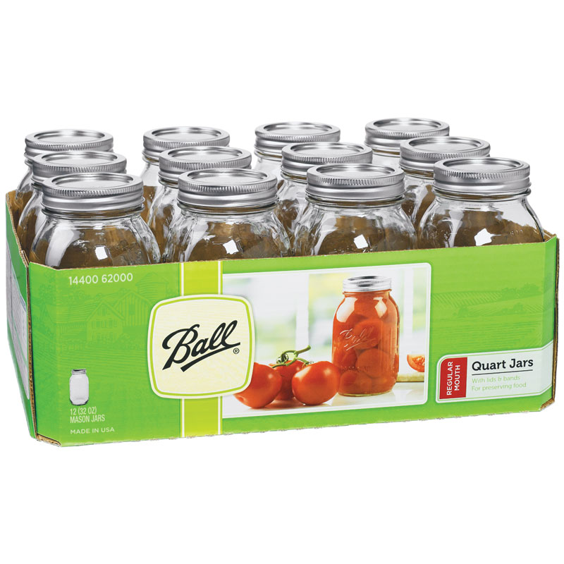 Ball® Regular Mouth 1 Qt. Mason Jars, 12/Pk.