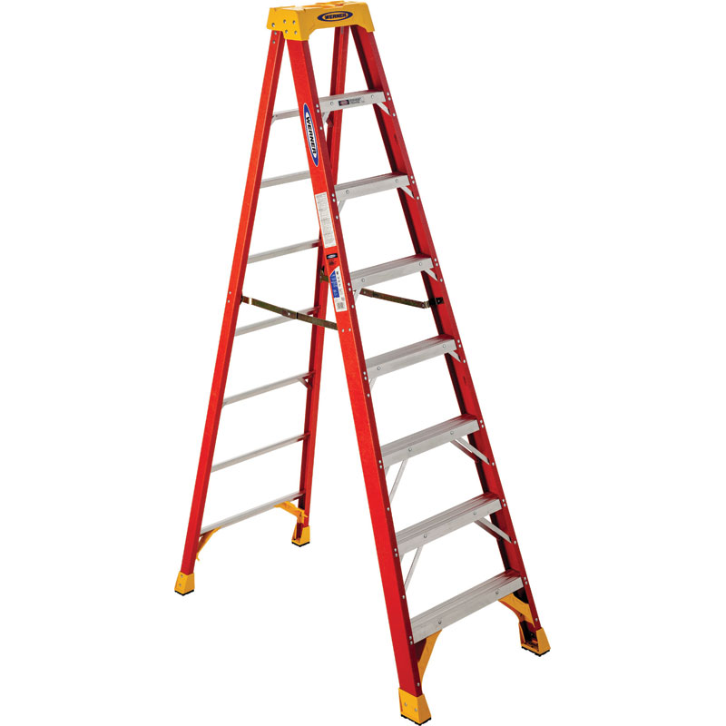 Werner® 8' Type IA Fiberglass Step Ladder, 300 Lb. Capacity,