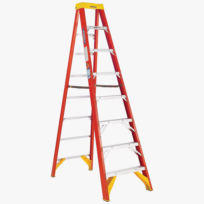 8' Werner® Heavy Duty Fiberglass Step Ladder