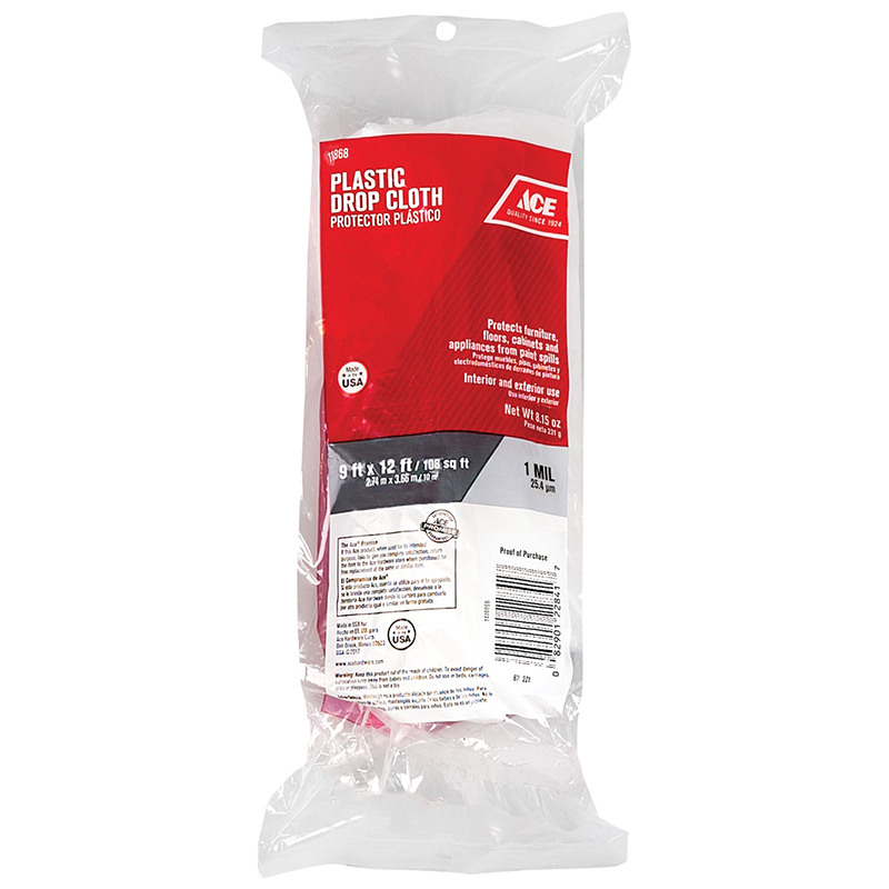 9' x 12' Ace Plastic Drop Cloth