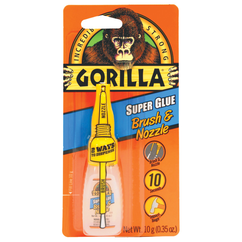 Gorilla® Brush and Nozzle Super Glue, 10 G. 