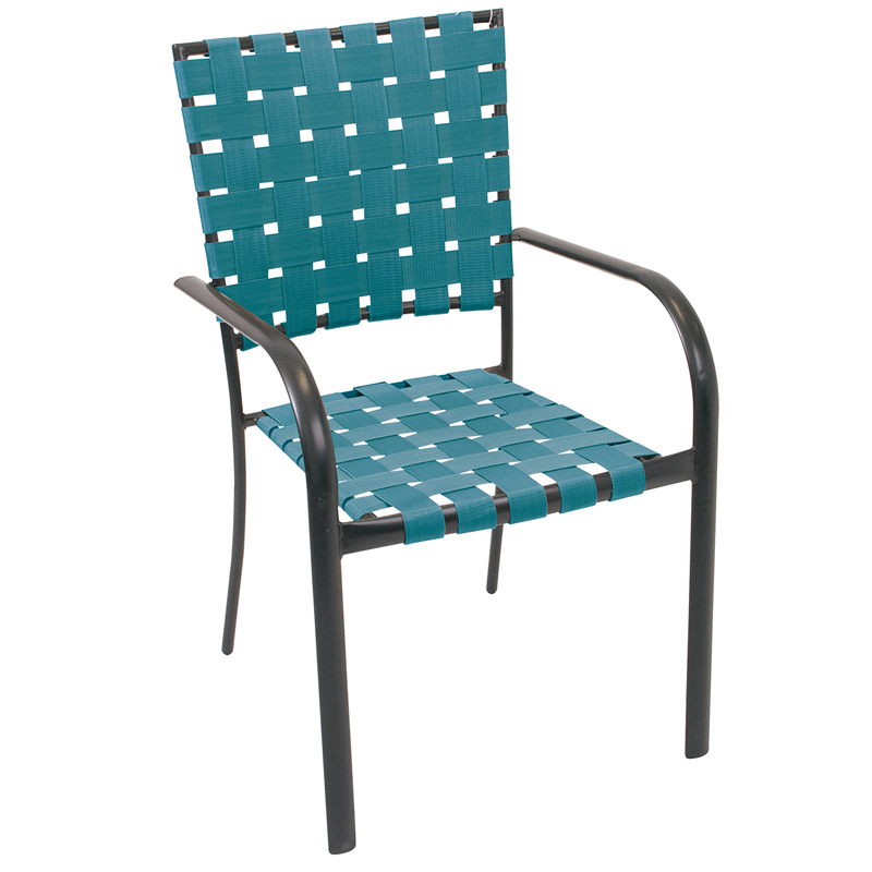 Rio Brands Hadley Black Steel Frame Bistro Chair - Teal