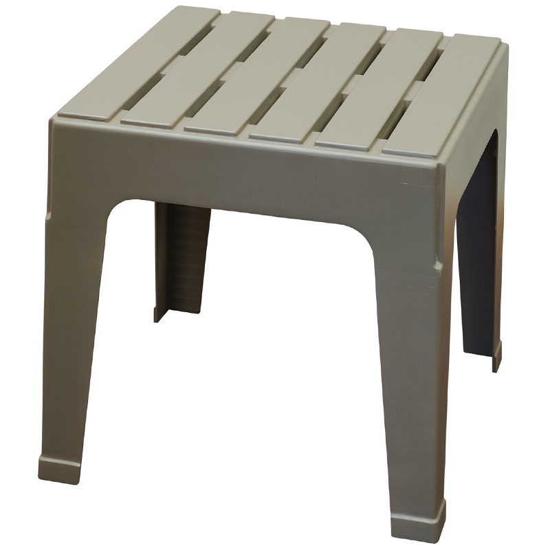 Adams Big Easy Gray Square Resin Stackable Side Table