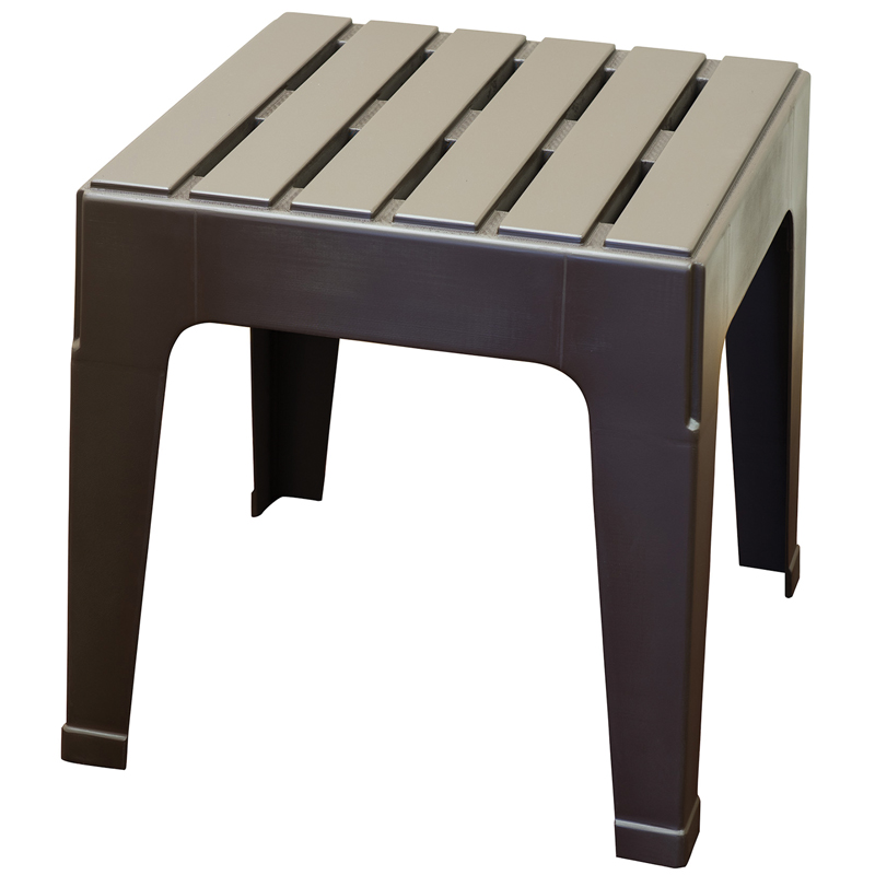 Adams Big Easy Earth Brown Square Resin Stackable Side Table