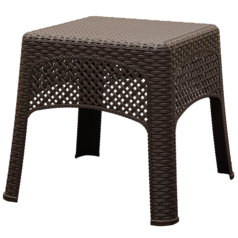 Adams Earth Brown Square Resin Woven Side Table