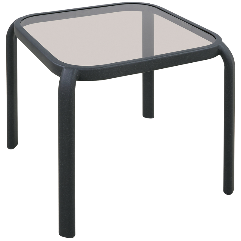 Living Accents Roscoe Black Square Glass Top Side Table