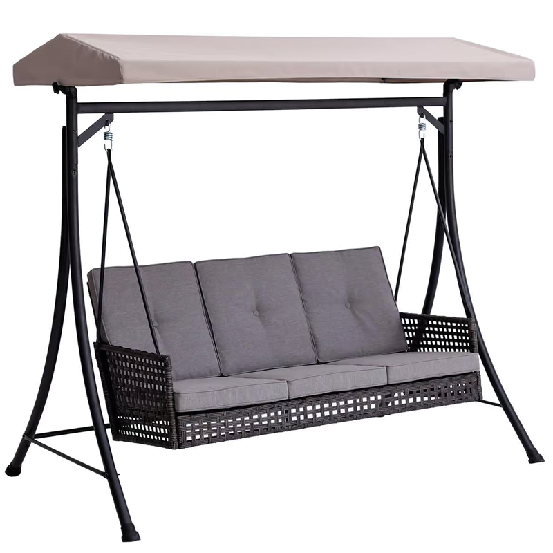 Living Accents 3 Person Black Steel Swing