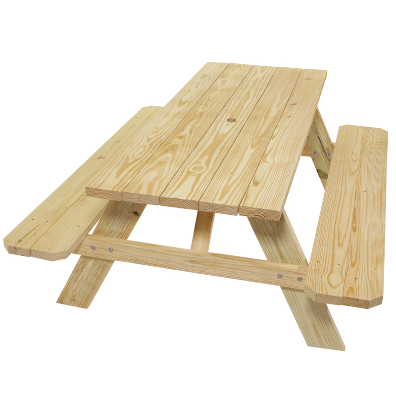 Outdoor Essentials 72" Wood Rectangular Picnic Table