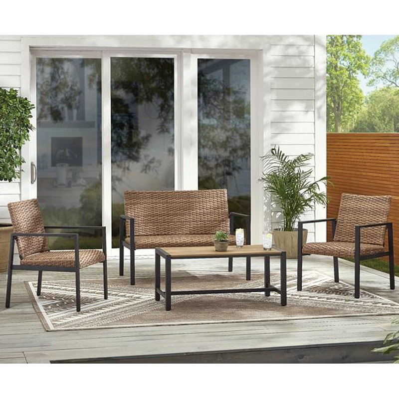 Living Accents 4 Pc. Nord Brown Steel Frame Loveseat Set