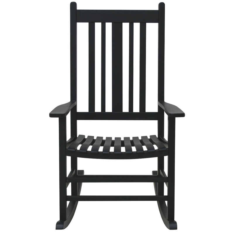 Living Accents Black Wood Frame Casual Rocking Chair