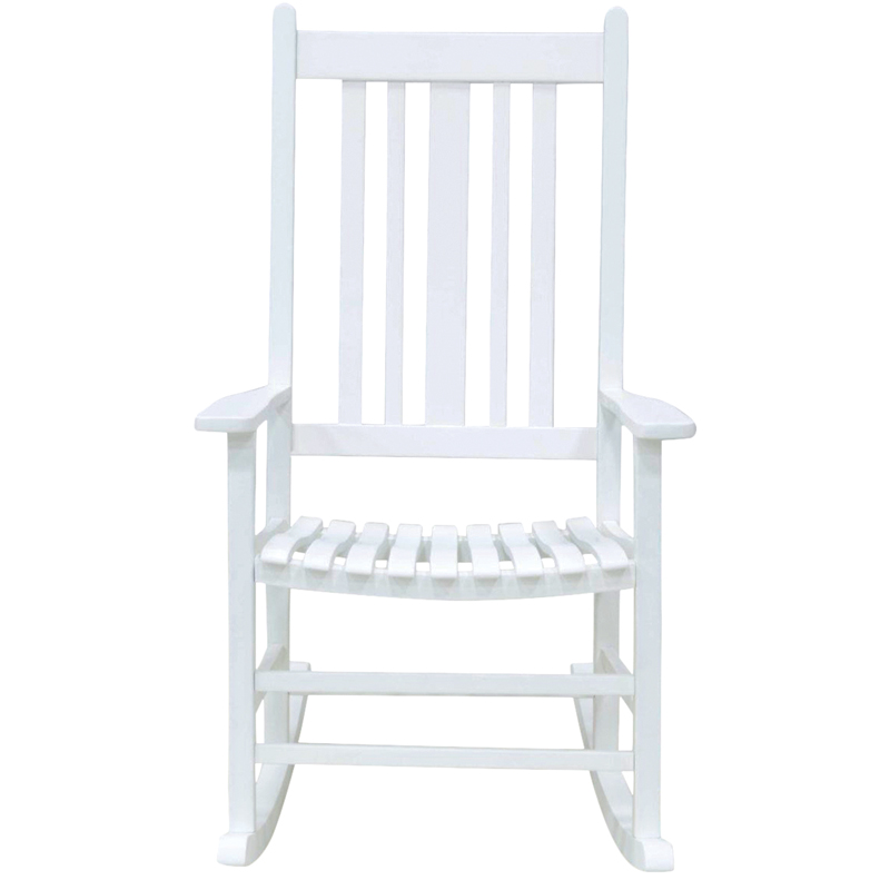 Living Accents White Wood Frame Casual Rocking Chair