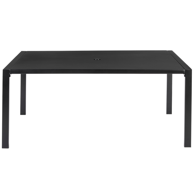 Living Accents Black Rectangular Steel Dining Table