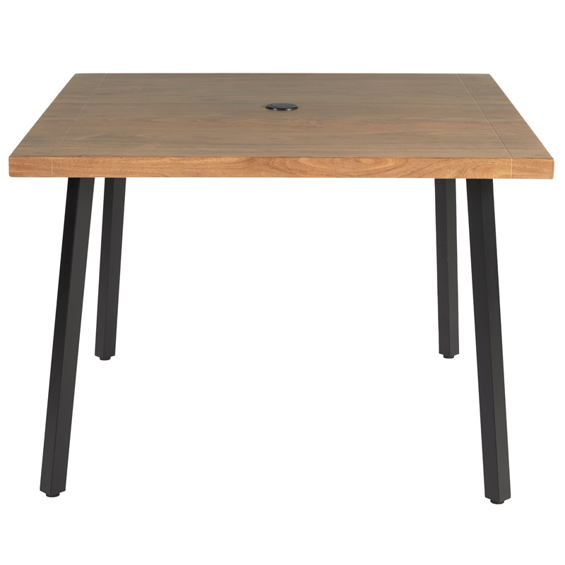 Living Accents Brown Square Metal Dining Table