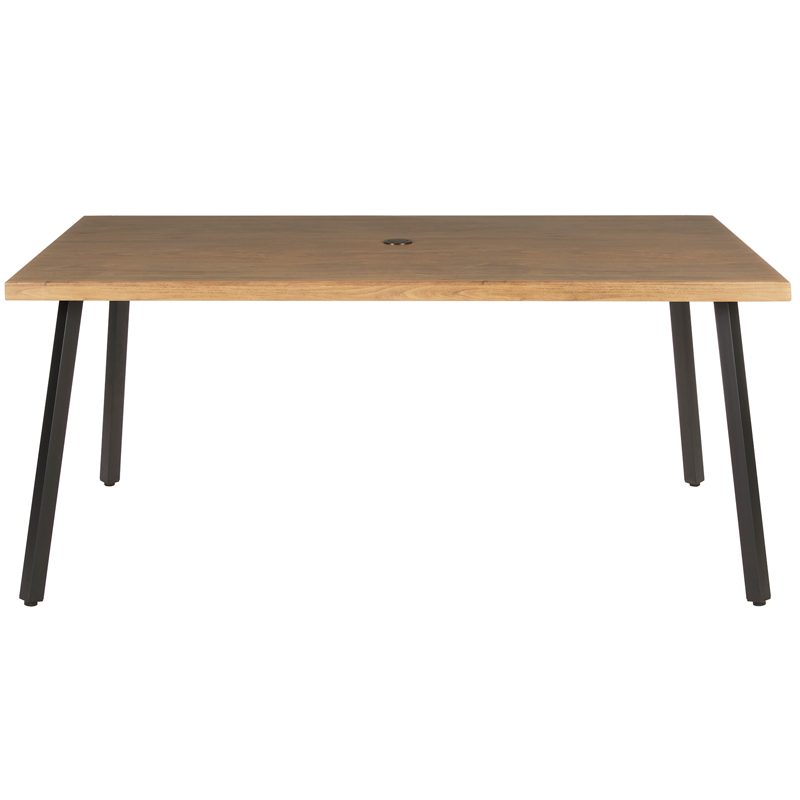Living Accents Large Brown Square Metal Dining Table