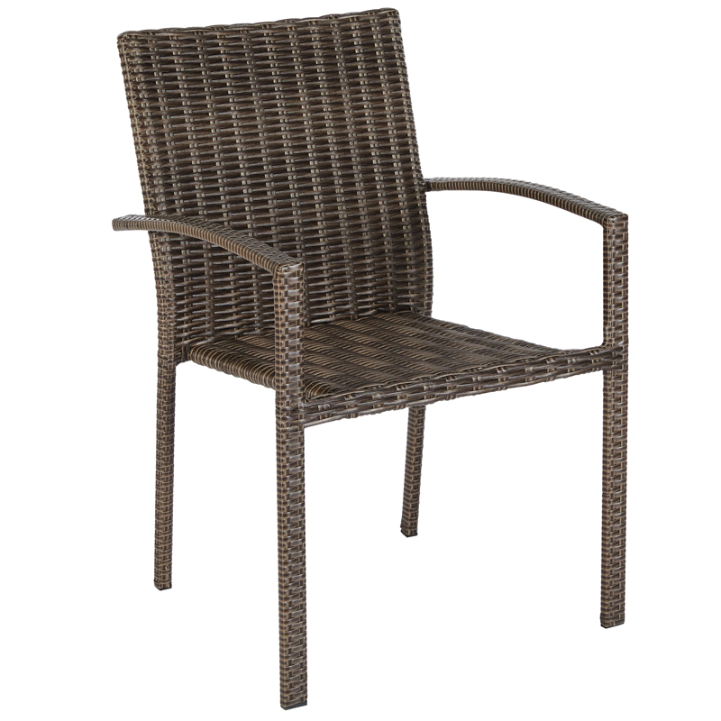 Living Accents Brown Steel Frame Woven Brown Chair