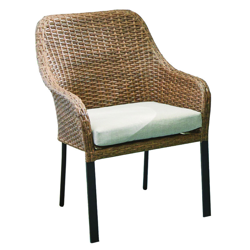 Brown Steel Frame Woven Brown Dining Chair