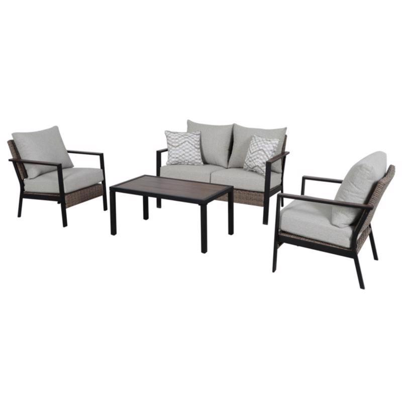 PATIO SET STL BLK 4PC