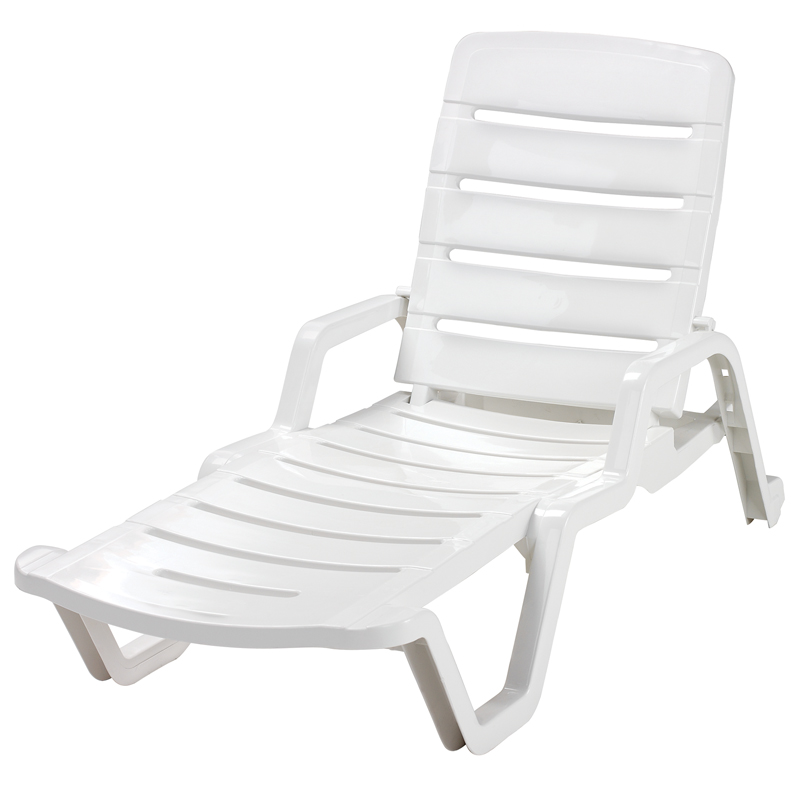 Adams White Polypropylene Frame Chaise Lounge
