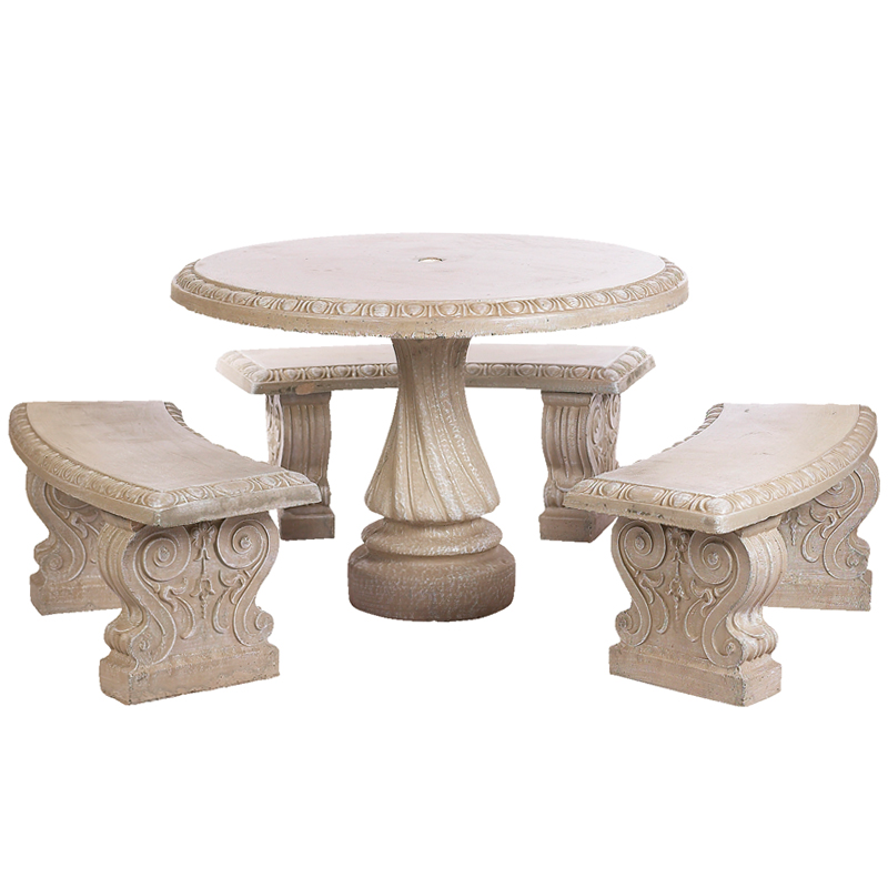 Athens Stonecasting Tan Round Table