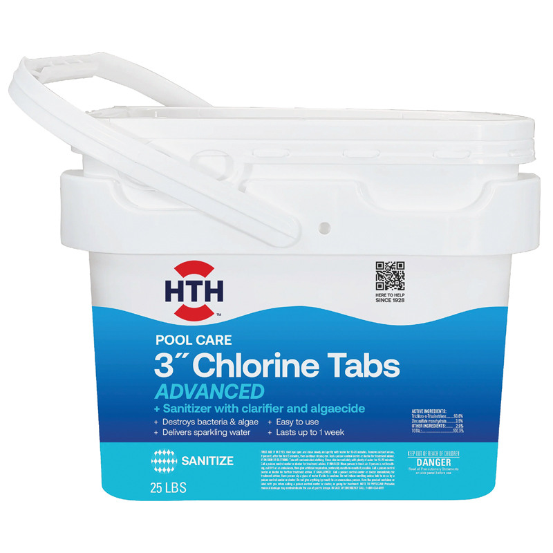 HTH™ Pool Care 3" Chlorine Tabs Advanced Sanitizer, 25 Lb. 