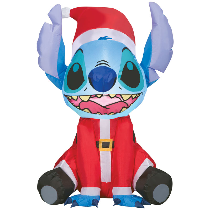 36" Inflatable Disney Christmas Stitch In Santa Suit