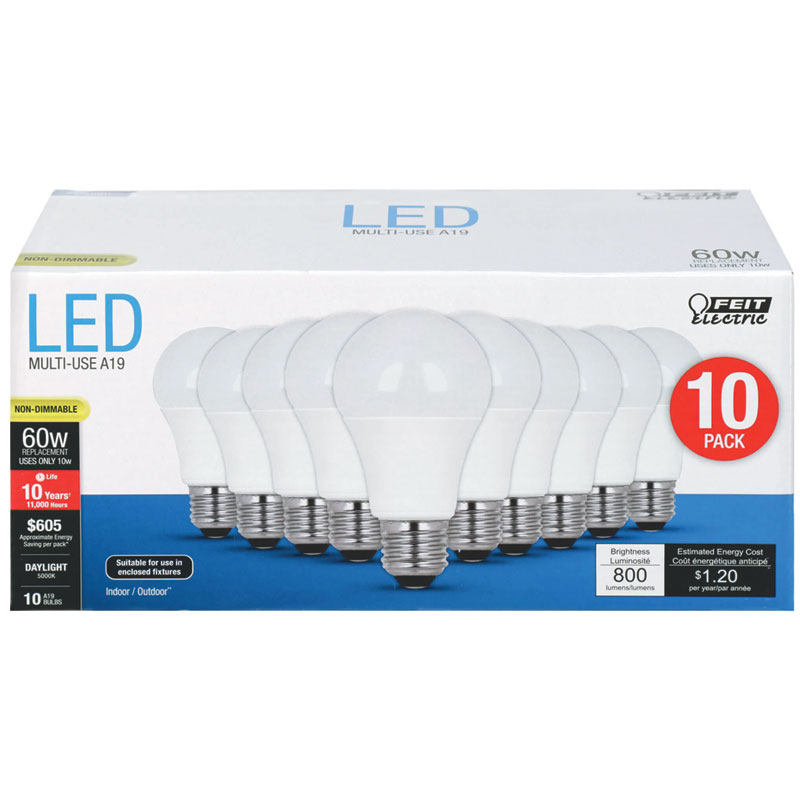 Feit Electric® 10W Daylight LED Bulbs, 10/Pk.