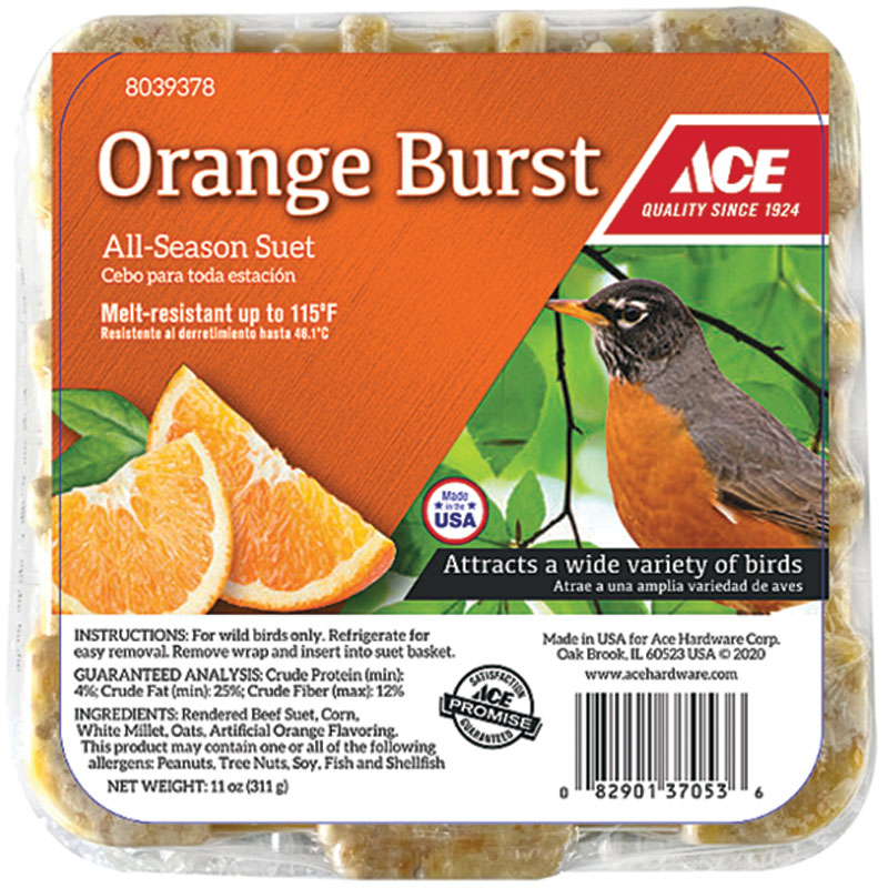Ace® Orange Burst Bird Suet, 11 Oz.